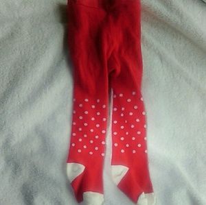 Red and white polka dot old navy warm tights